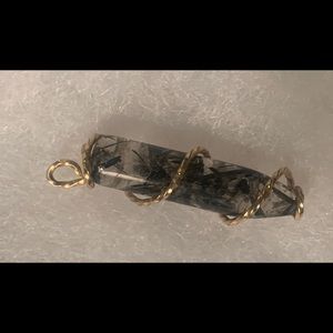 Tourmalated quartz crystal pendent